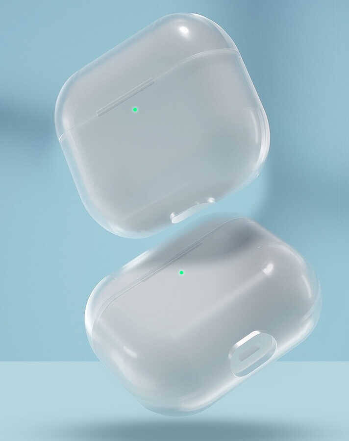 Apple Airpods 3. Nesil Kılıf Şeffaf Sert Kristal Zore Airbag 14 Kılıf - 14