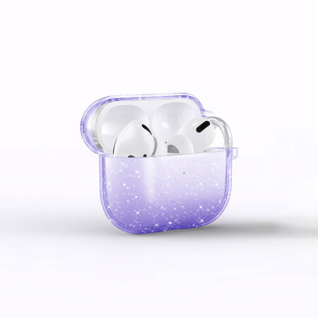 Apple Airpods 3. Nesil Zore Allstar Airbag 32 Parlayan Simli Saydam Renkli Kılıf - 8