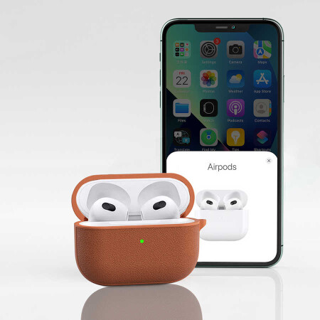 Apple Airpods 3.Nesil Kılıf Wiwu Calfskin Kılıf - 9