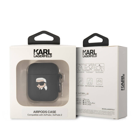 Apple Airpods Kılıf Karl Lagerfeld Orjinal Lisanslı Karl 3D Silikon Kapak - 4