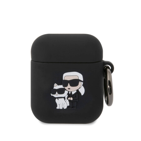 Apple Airpods Kılıf Karl Lagerfeld Orjinal Lisanslı Karl & Choupette 3D Silikon Kapak - 2