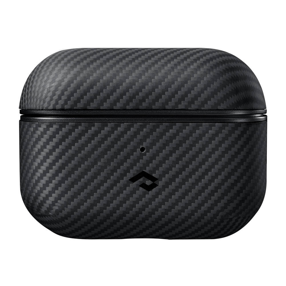 Apple Airpods Pro 2 Kılıf Magsafe Şarj Özellikli 600D Aramid Fiber Pitaka Classic Serisi Black-Grey Twill Kılıf - 1