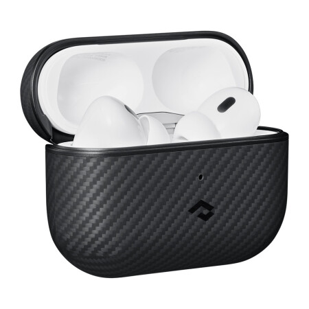 Apple Airpods Pro Kılıf Magsafe Şarj Özellikli 600D Aramid Fiber Pitaka Classic Serisi Black-Grey Twill Kılıf - 7