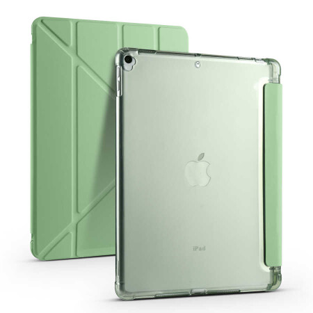 Apple iPad 10.2 2021 (9.Nesil) Kılıf Zore Tri Folding Kalem Bölmeli Standlı Kılıf - 14