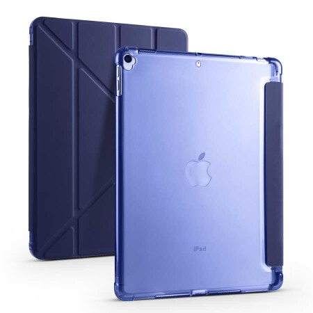 Apple iPad 10.2 (8.Nesil) Kılıf Zore Tri Folding Kalem Bölmeli Standlı Kılıf - 32