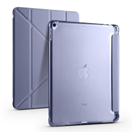 Apple iPad 10.2 (8.Nesil) Kılıf Zore Tri Folding Kalem Bölmeli Standlı Kılıf - 25