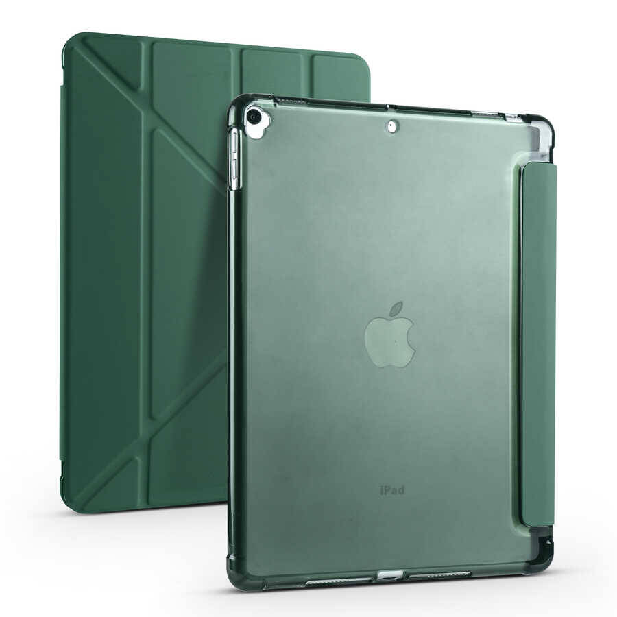 Apple iPad 10.2 (8.Nesil) Kılıf Zore Tri Folding Kalem Bölmeli Standlı Kılıf - 18