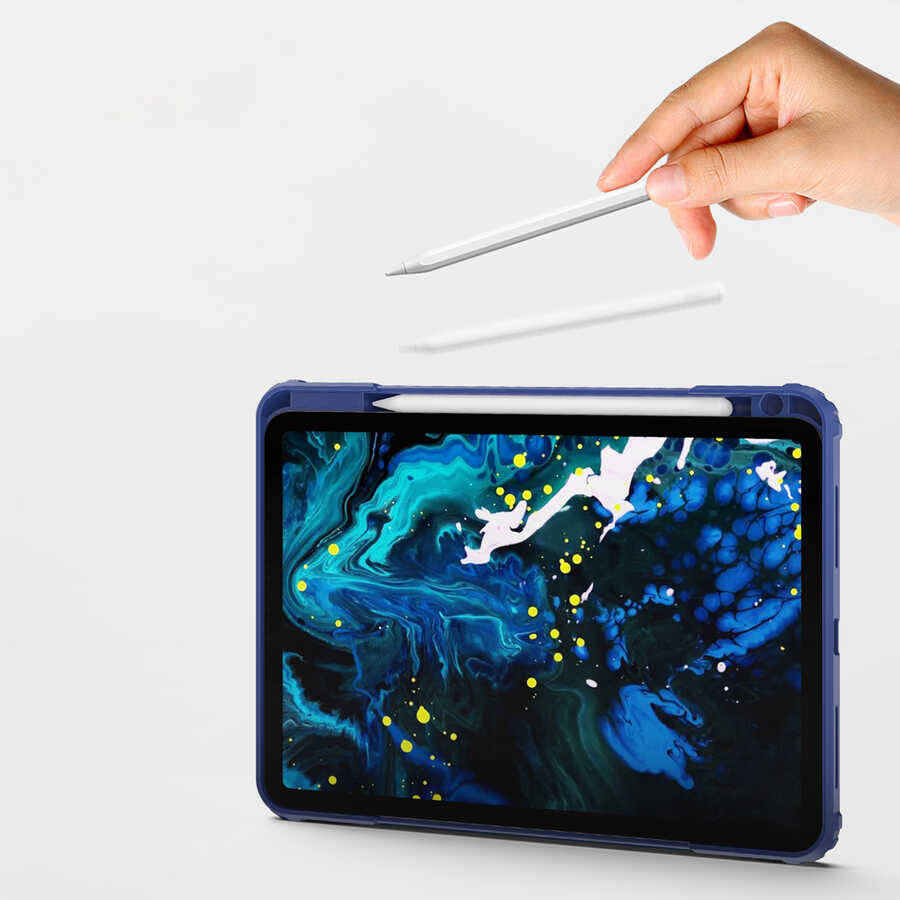 Apple iPad 10.2 (8.Nesil) Wiwu Mecha Dönebilen Standlı Tablet Kılıfı - 13