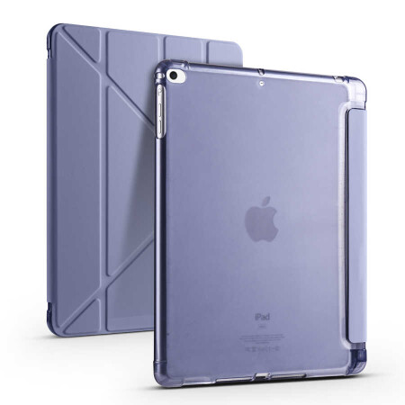 Apple iPad 9.7 2017 (5.Nesil) Kılıf Zore Tri Folding Kalem Bölmeli Standlı Kılıf - 1