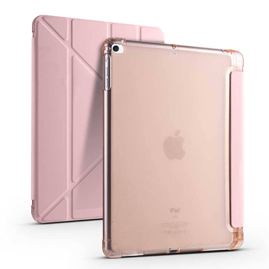 Apple iPad 9.7 2017 (5.Nesil) Kılıf Zore Tri Folding Kalem Bölmeli Standlı Kılıf - 7