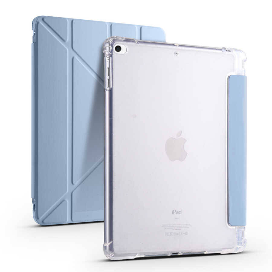 Apple iPad 9.7 2017 (5.Nesil) Kılıf Zore Tri Folding Kalem Bölmeli Standlı Kılıf - 5