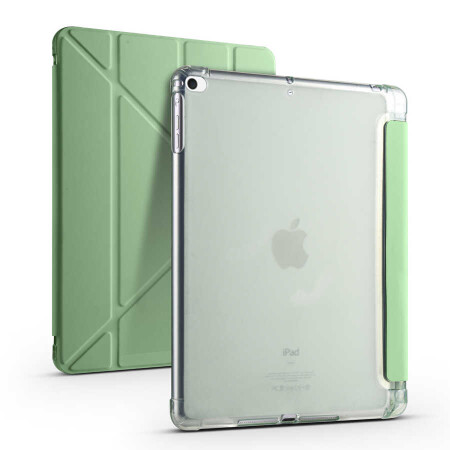 Apple iPad 9.7 2018 (6.Nesil) Kılıf Zore Tri Folding Kalem Bölmeli Standlı Kılıf - 5