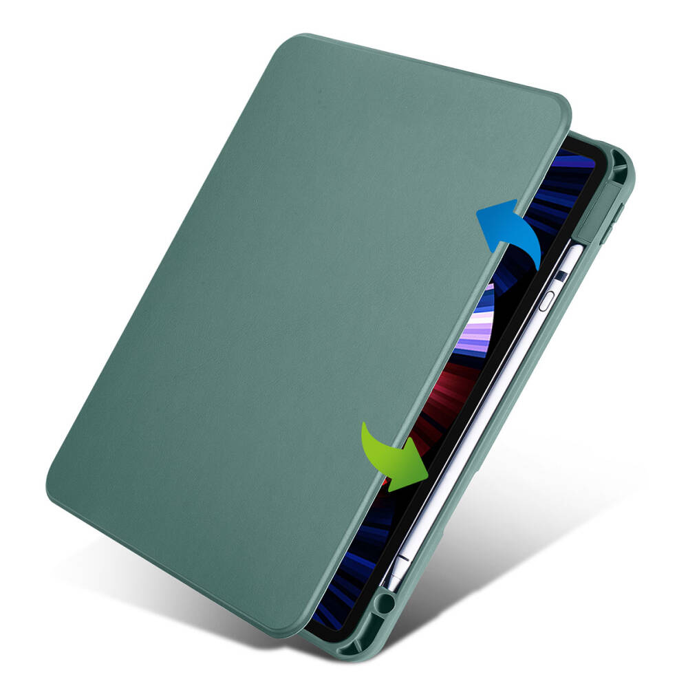Apple iPad Air 10.9 2020 (4.Nesil) Kılıf Zore Termik Kalem Bölmeli Dönebilen Standlı Kılıf - 9