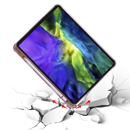 Apple iPad Air 10.9 2020 (4.Nesil) Kılıf Zore Tri Folding Kalem Bölmeli Standlı Kılıf - 22