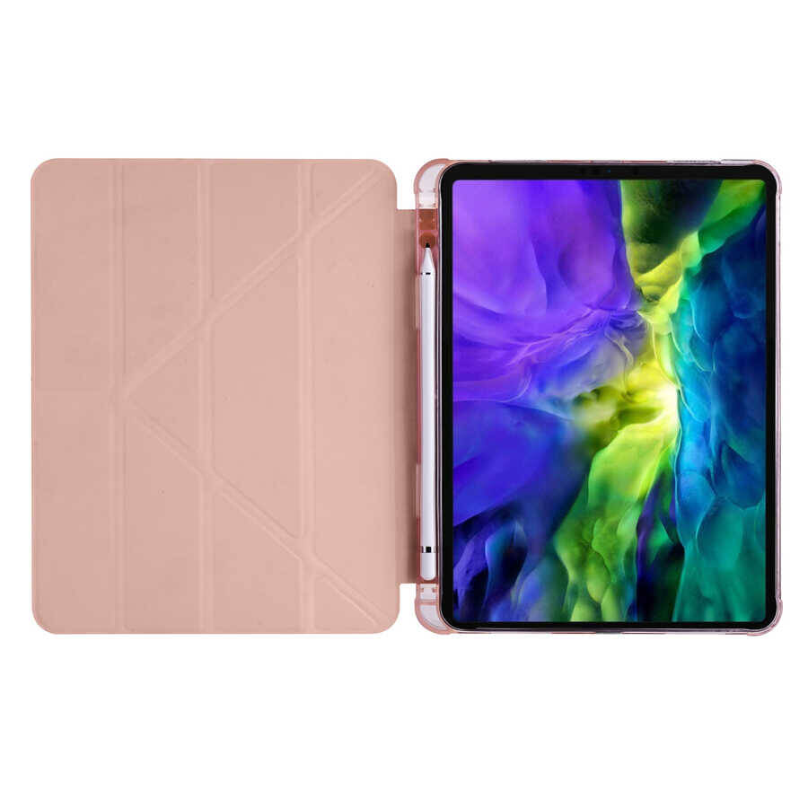 Apple iPad Air 11 2024 Kılıf Zore Tri Folding Kalem Bölmeli Standlı Kılıf - 10