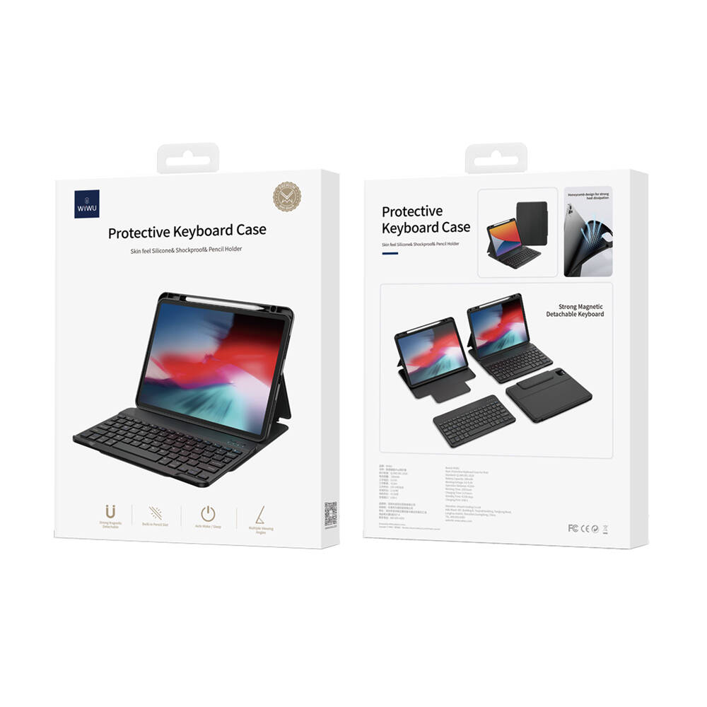 Apple iPad Air 13 2024 Wiwu Protective Gizli Kalem Bölmeli Klavyeli Kılıf - 11