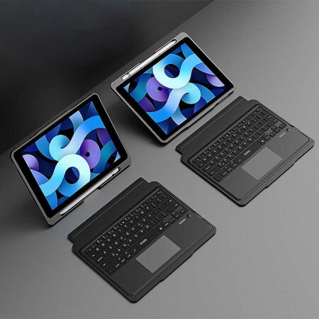 Apple iPad Pro 11 Wiwu Keyboard Folio Kablosuz Klavyeli Kılıf - 4