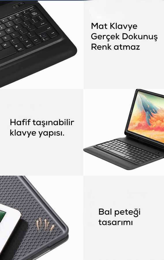 Apple iPad Pro 11 Wiwu Keyboard Folio Kablosuz Klavyeli Kılıf - 10