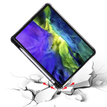 Apple iPad Pro 12.9 2021 (5.Nesil) Kılıf Zore Tri Folding Kalem Bölmeli Standlı Kılıf - 14