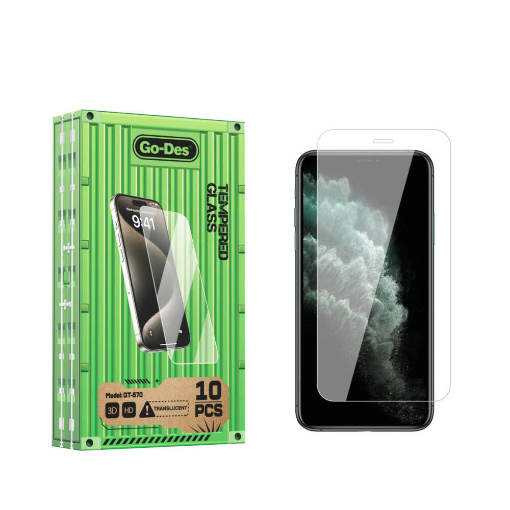 Apple iPhone 11 Pro Max Go Des Parmak İzi Bırakmayan 9H Oleofobik Bom Glass Ekran Koruyucu 10lu Paket - 3