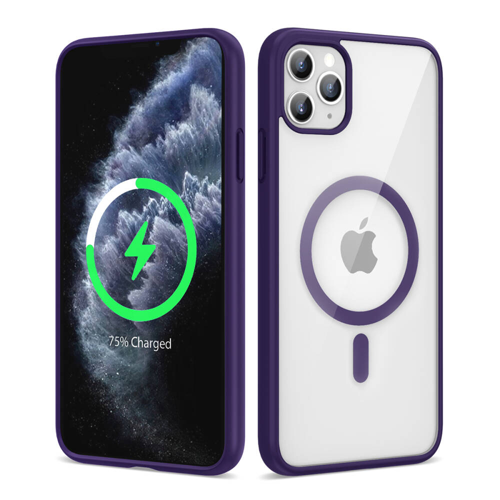 Apple iPhone 11 Pro Max Kılıf Magsafe Wireless Şarj Özellikli Silikon Zore Ege Kapak - 8