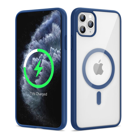 Apple iPhone 11 Pro Max Kılıf Magsafe Wireless Şarj Özellikli Silikon Zore Ege Kapak - 7