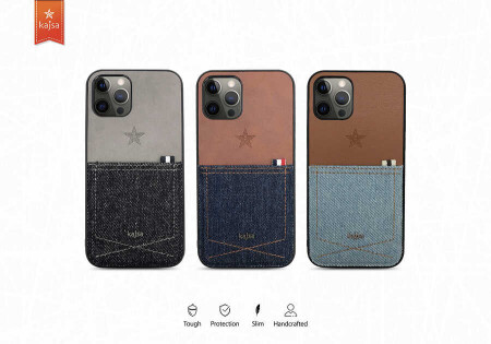 Apple iPhone 12 Kılıf Kajsa Denim Kapak - 6