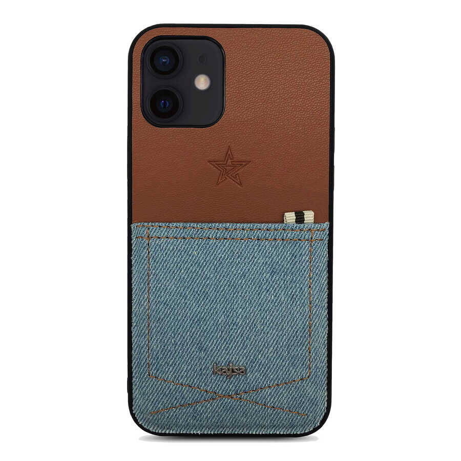 Apple iPhone 12 Kılıf Kajsa Denim Kapak - 2