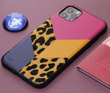 Apple iPhone 12 Kılıf Kajsa Glamorous Serisi Leopard Combo Kapak - 8