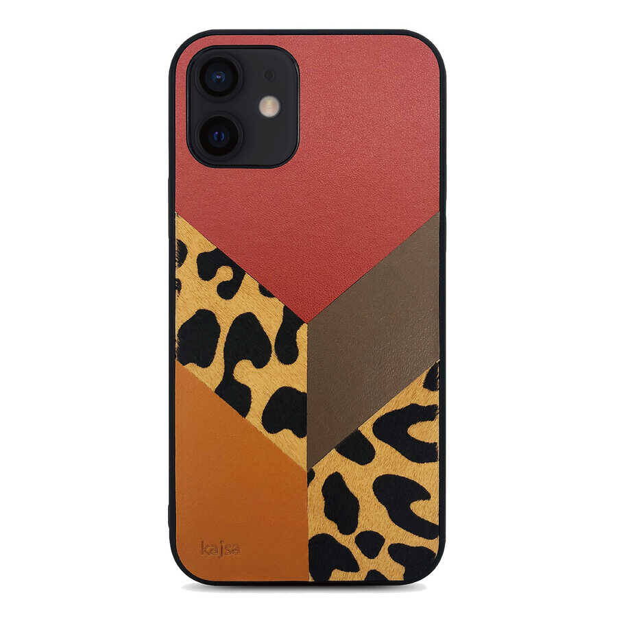 Apple iPhone 12 Kılıf Kajsa Glamorous Serisi Leopard Combo Kapak - 2