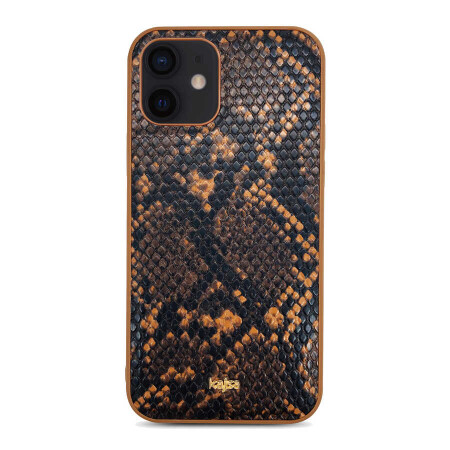 Apple iPhone 12 Kılıf Kajsa Glamorous Serisi Snake Pattern Kapak - 7