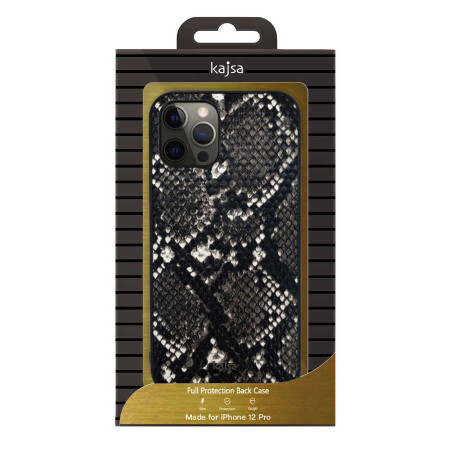 Apple iPhone 12 Kılıf Kajsa Glamorous Serisi Snake Pattern Kapak - 8