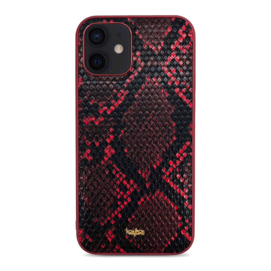 Apple iPhone 12 Kılıf Kajsa Glamorous Serisi Snake Pattern Kapak - 2