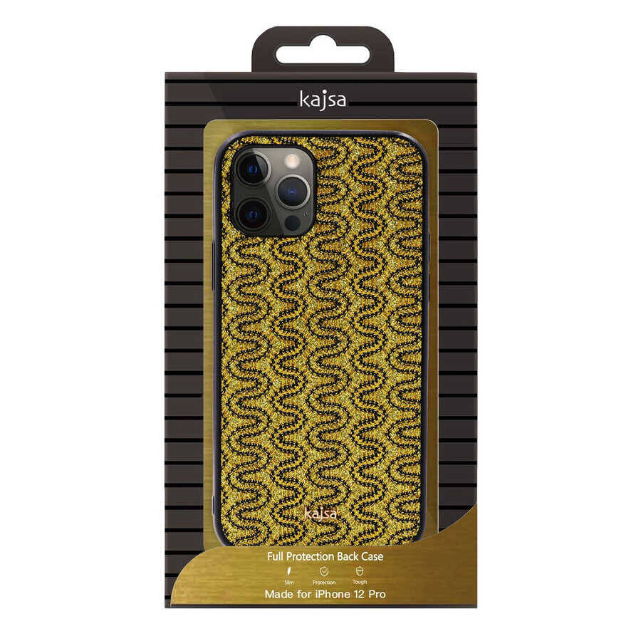 Apple iPhone 12 Kılıf Kajsa Glamorous Serisi Waterfall Pattern Kapak - 7