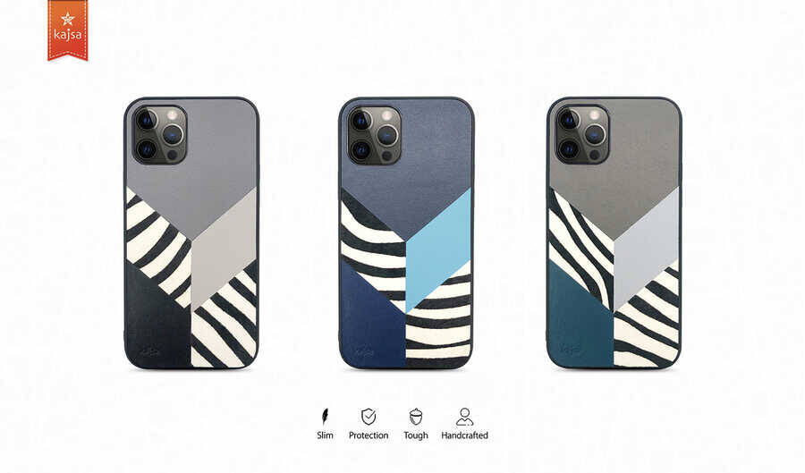 Apple iPhone 12 Kılıf Kajsa Glamorous Serisi Zebra Combo Kapak - 6