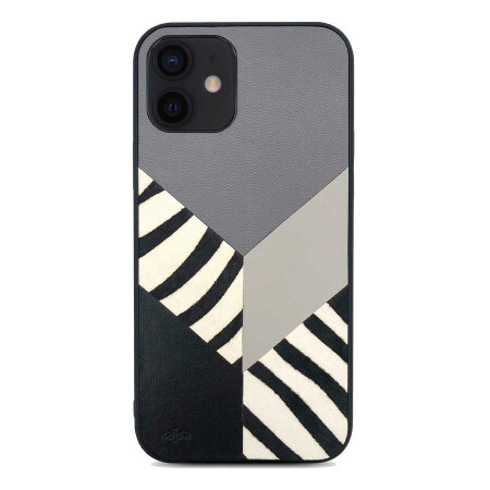 Apple iPhone 12 Kılıf Kajsa Glamorous Serisi Zebra Combo Kapak - 2