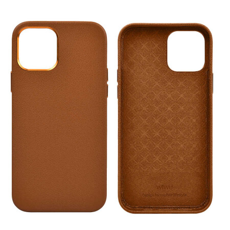 Apple iPhone 12 Kılıf Wiwu Calfskin Kapak - 10