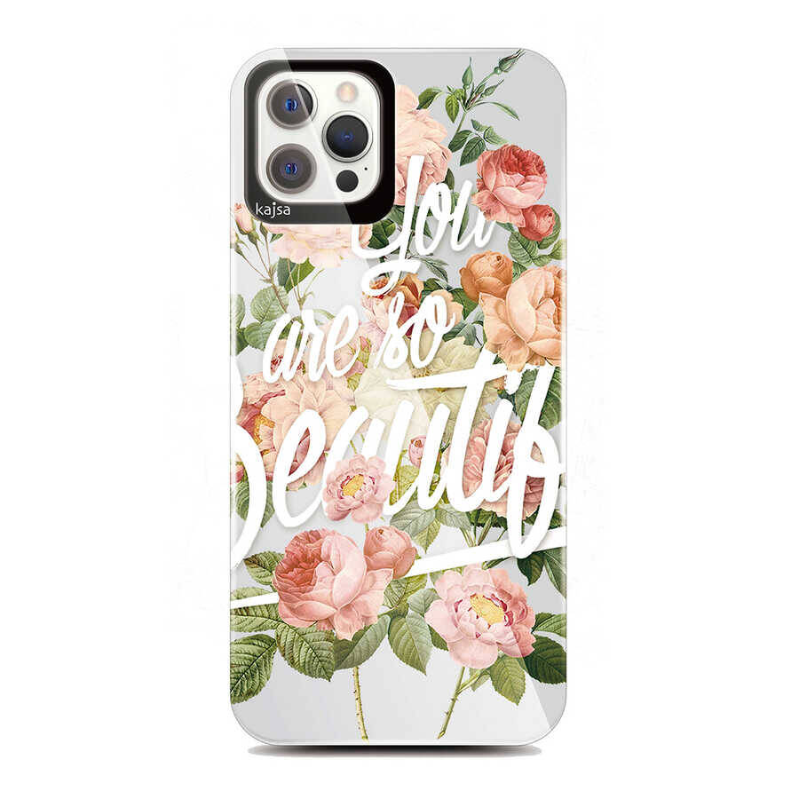 Apple iPhone 12 Pro Kılıf Kajsa Floral Kapak - 5