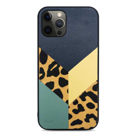 Apple iPhone 12 Pro Kılıf Kajsa Glamorous Serisi Leopard Combo Kapak - 3