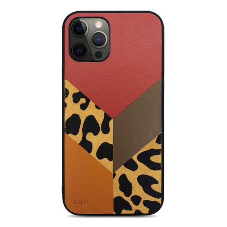 Apple iPhone 12 Pro Kılıf Kajsa Glamorous Serisi Leopard Combo Kapak - 2