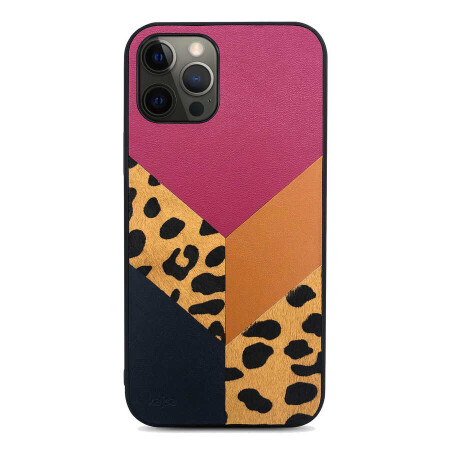 Apple iPhone 12 Pro Kılıf Kajsa Glamorous Serisi Leopard Combo Kapak - 1