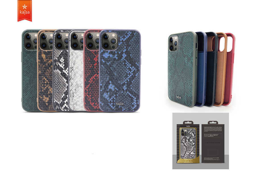 Apple iPhone 12 Pro Kılıf Kajsa Glamorous Serisi Snake Pattern Kapak - 11