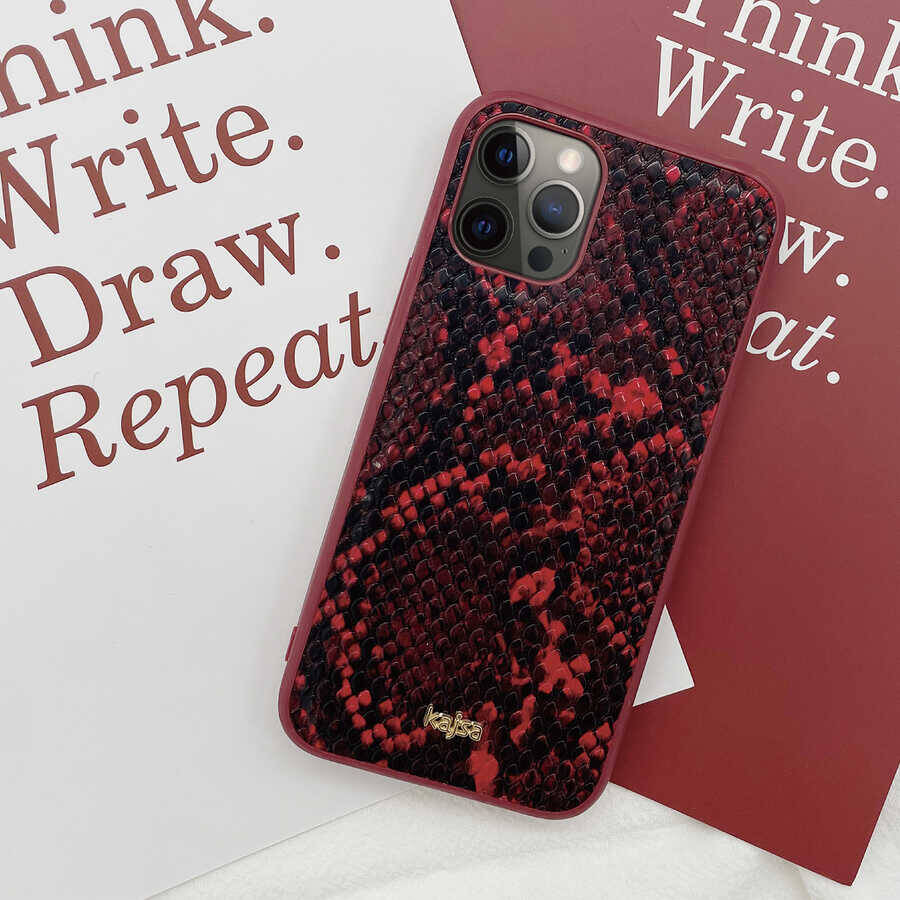 Apple iPhone 12 Pro Kılıf Kajsa Glamorous Serisi Snake Pattern Kapak - 15