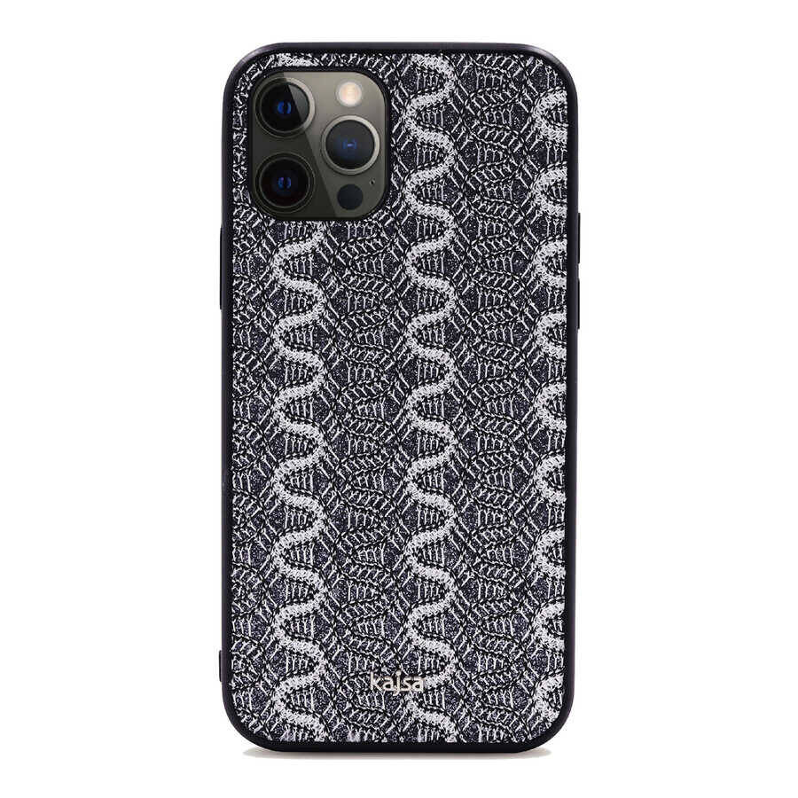 Apple iPhone 12 Pro Kılıf Kajsa Glamorous Serisi Waterfall Pattern Kapak - 6