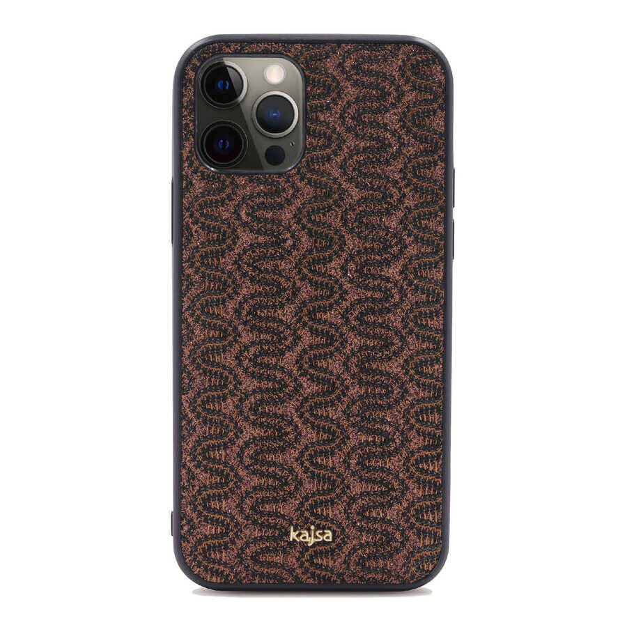 Apple iPhone 12 Pro Kılıf Kajsa Glamorous Serisi Waterfall Pattern Kapak - 1