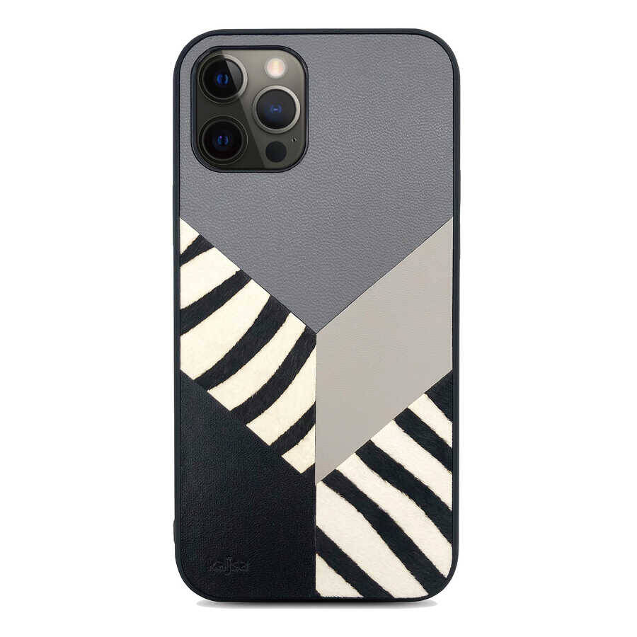 Apple iPhone 12 Pro Kılıf Kajsa Glamorous Serisi Zebra Combo Kapak - 2