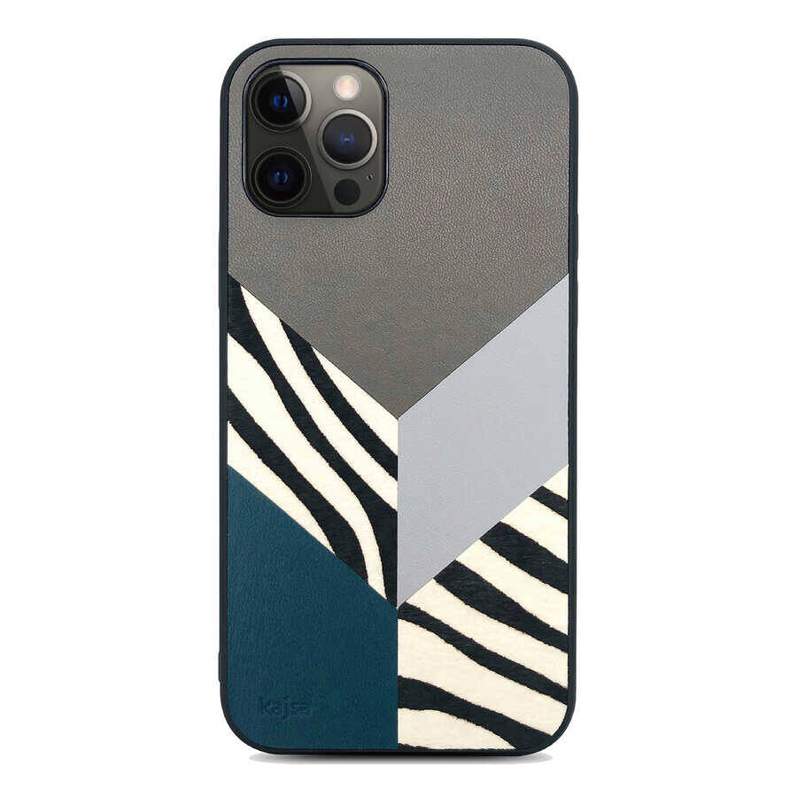 Apple iPhone 12 Pro Kılıf Kajsa Glamorous Serisi Zebra Combo Kapak - 1