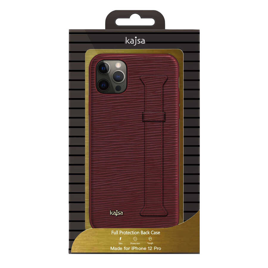 Apple iPhone 12 Pro Kılıf Kajsa Wave Pattern Handstrap Kapak - 7