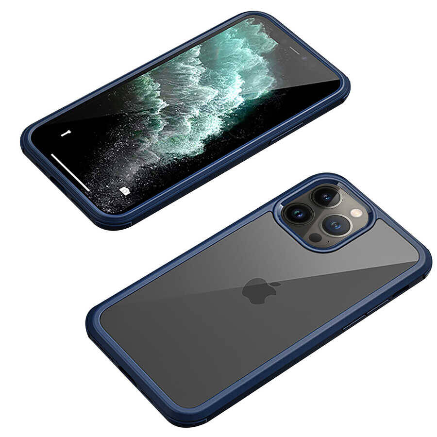 Apple iPhone 12 Pro Kılıf Zore Dor Silikon Temperli Cam Kapak - 20