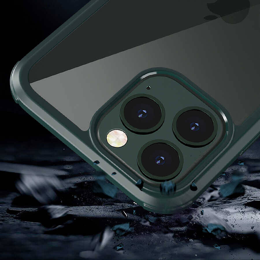 Apple iPhone 12 Pro Kılıf Zore Dor Silikon Temperli Cam Kapak - 24